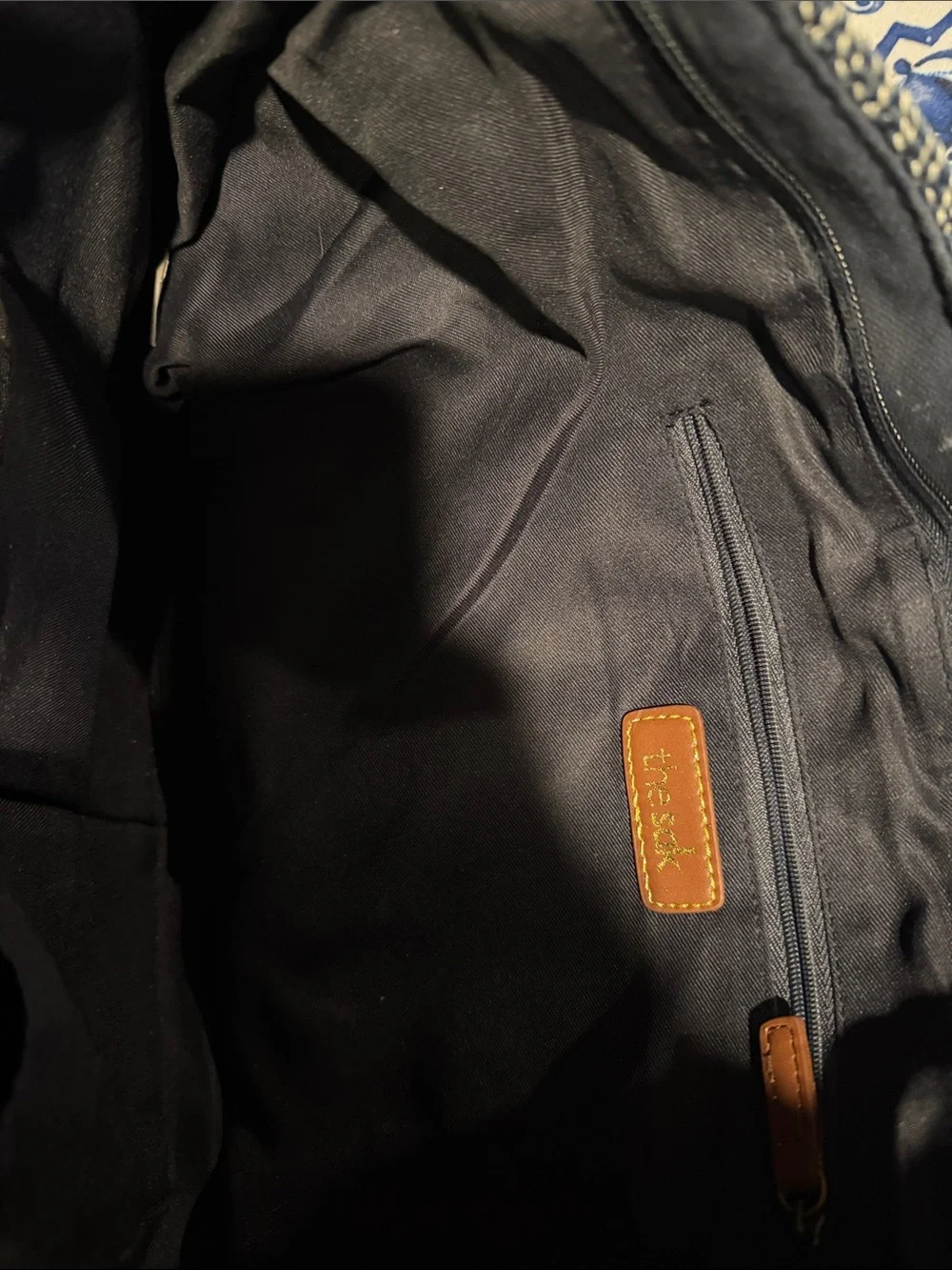 The Sak Navy blue and Gray Knit Tote Bag